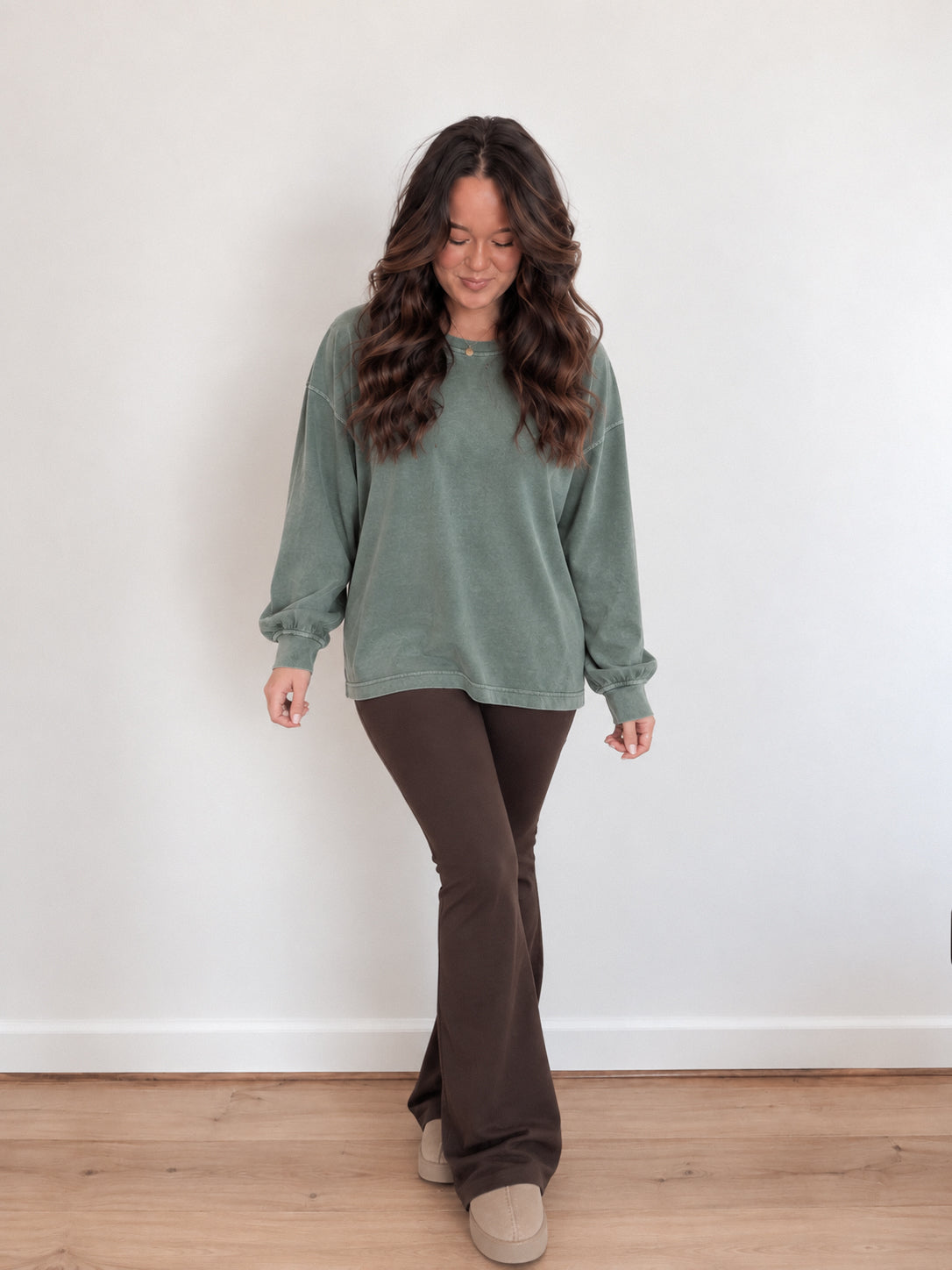 I'm Staying Home Long Sleeve Eucalyptus