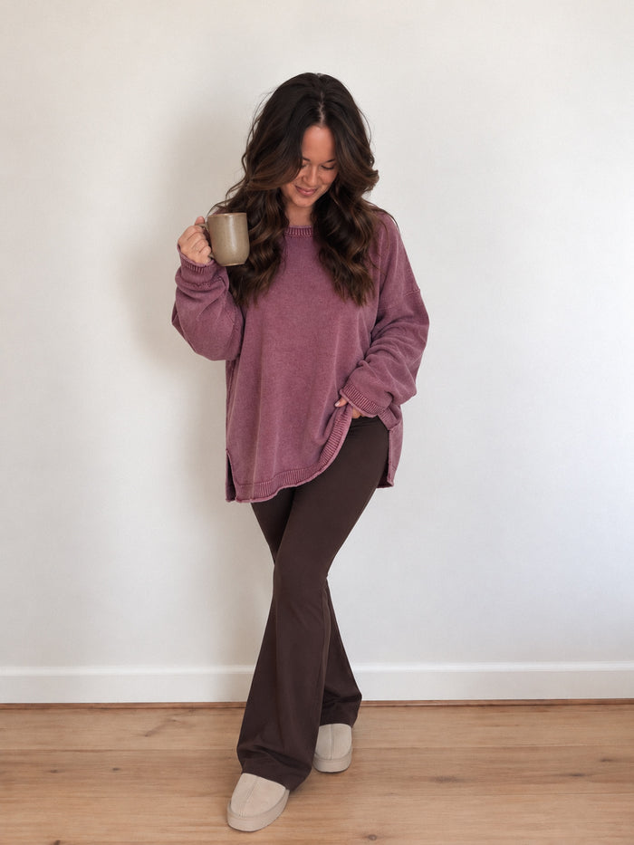 Just A Comfy Girl Sweater - Berry