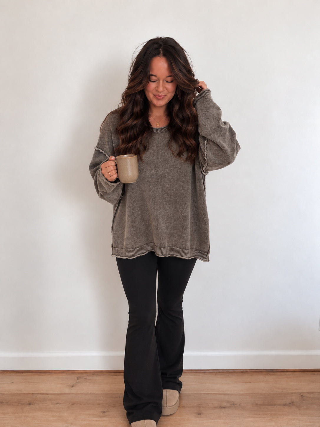 Just A Comfy Girl Sweater Mocha